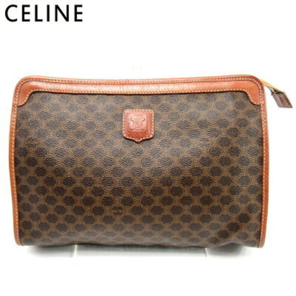 Celine Macadam clutch bag brown leather - Picture 1 of 6
